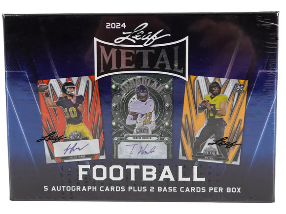 2024 Leaf Metal Football Hobby Box 1 Pack Box 7 Cards per Pack