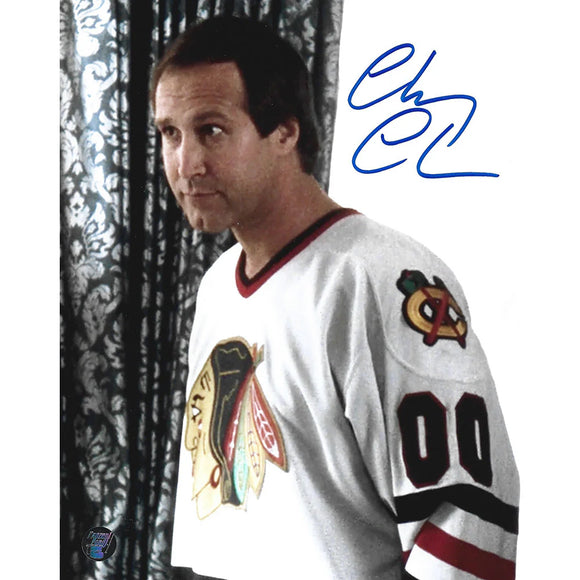 Chevy Chase Clark Griswold In Chicago Blackhawks Jersey Christmas Vacation Signed 8x10