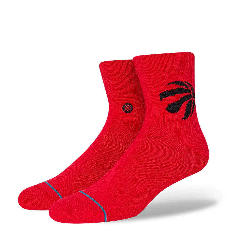 Men's Toronto Raptors Staples Quarter NBA Basketball Stance Red