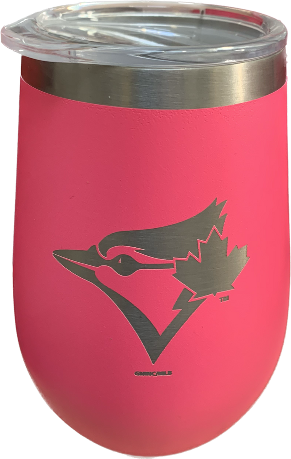 Toronto Blue Jays MLB Baseball Namaka Golfing Buddies 12oz. Wine Tumbler With Lid - Pink