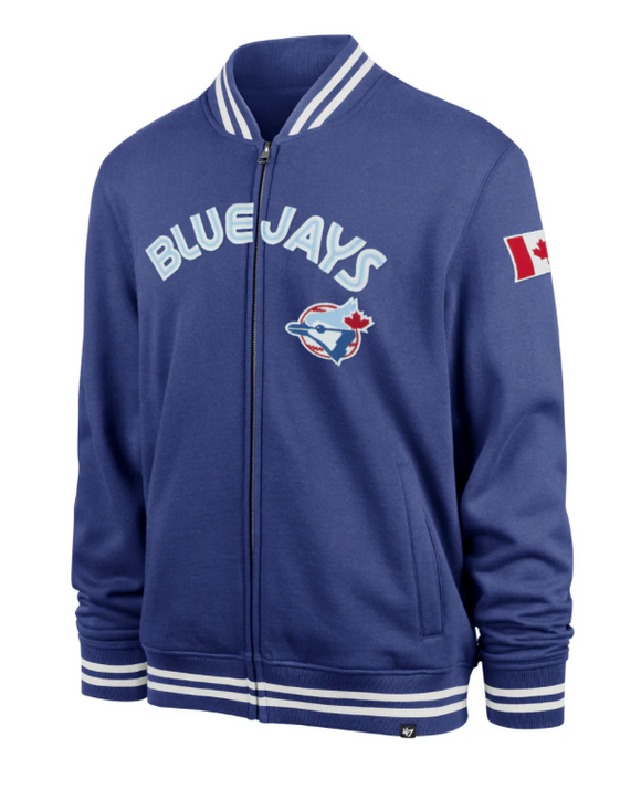 Men's Toronto Blue Jays Cooperstown Logo Wax Pack Pro '47 Camden Track Jacket - Royal Blue