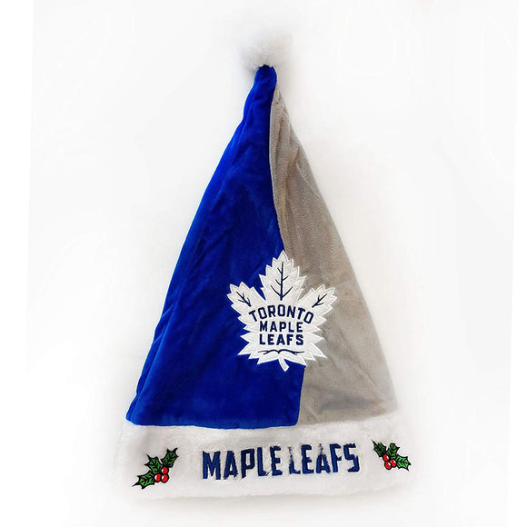 Toronto Maple Leafs NHL Hockey Christmas Stitched Colorblock Santa Pom Hat - Bleacher Bum Collectibles, Toronto Blue Jays, NHL , MLB, Toronto Maple Leafs, Hat, Cap, Jersey, Hoodie, T Shirt, NFL, NBA, Toronto Raptors