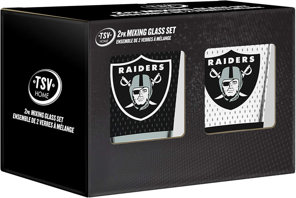 Las Vegas Raiders NFL Football Mixing Glass Set of Two 16oz Full Logo
