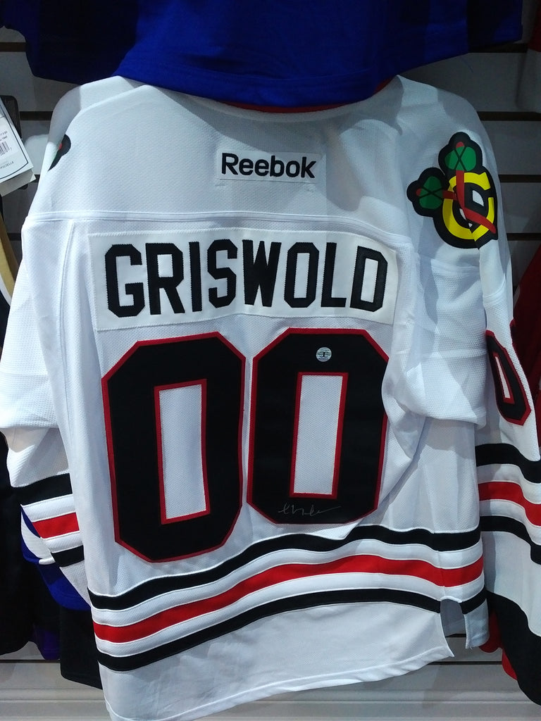 CHEVY CHASE-CLARK GRISWOLD AUTOGRAPHED FRAMED / MATTED CHICAGO BLACKHAWKS  JERSEY
