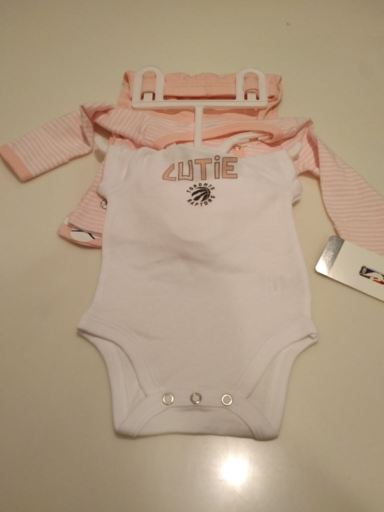 Toronto Raptors Little Girl Pink Bodysuit Top Pants Piece