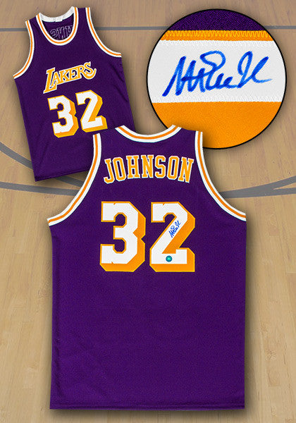 Magic Johnson Los Angeles Lakers Autographed Purple Custom Basketball Jersey - Bleacher Bum Collectibles, Toronto Blue Jays, NHL , MLB, Toronto Maple Leafs, Hat, Cap, Jersey, Hoodie, T Shirt, NFL, NBA, Toronto Raptors