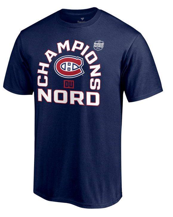 Men's Montreal Canadiens Fanatics Branded Navy 2021 Stanley Cup Champions Du Nord T-Shirt - French