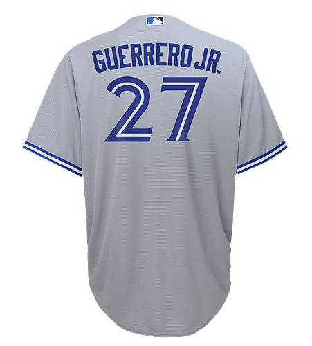 Toronto Blue Jays Vladimir Guerrero Jr Nike Youth Road Grey Replica Pl –  Bleacher Bum Collectibles