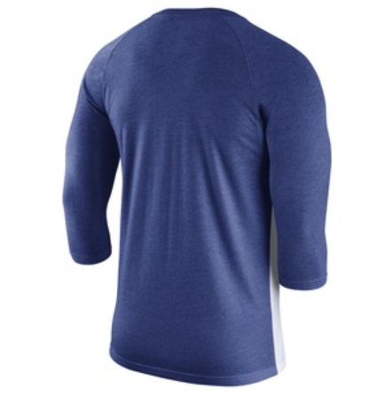 Men's Nike Navy Atlanta Braves Local Phrase Tri-Blend 3/4-Sleeve Raglan T- Shirt