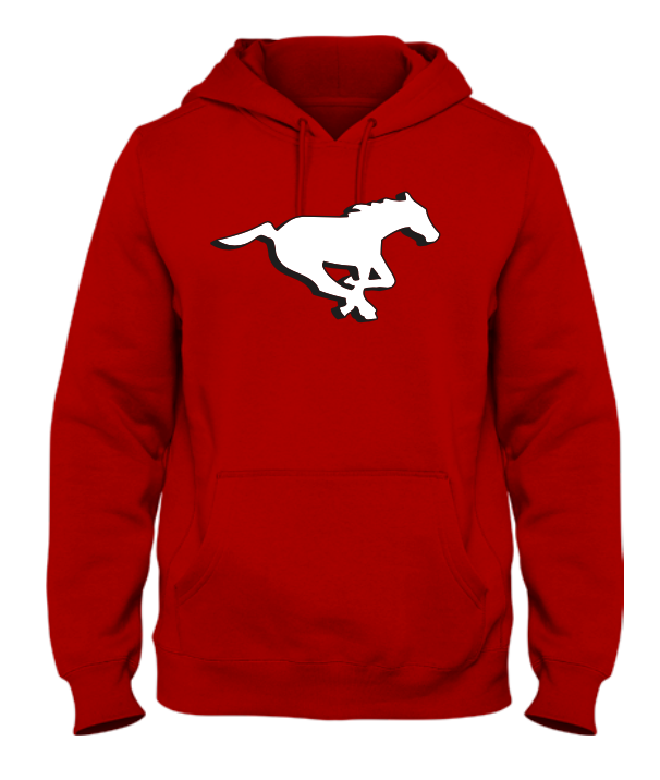 Men's Calgary Stampeders Red Primary Logo CFL Football Hooded Sweatshi Bleacher Bum Collectibles