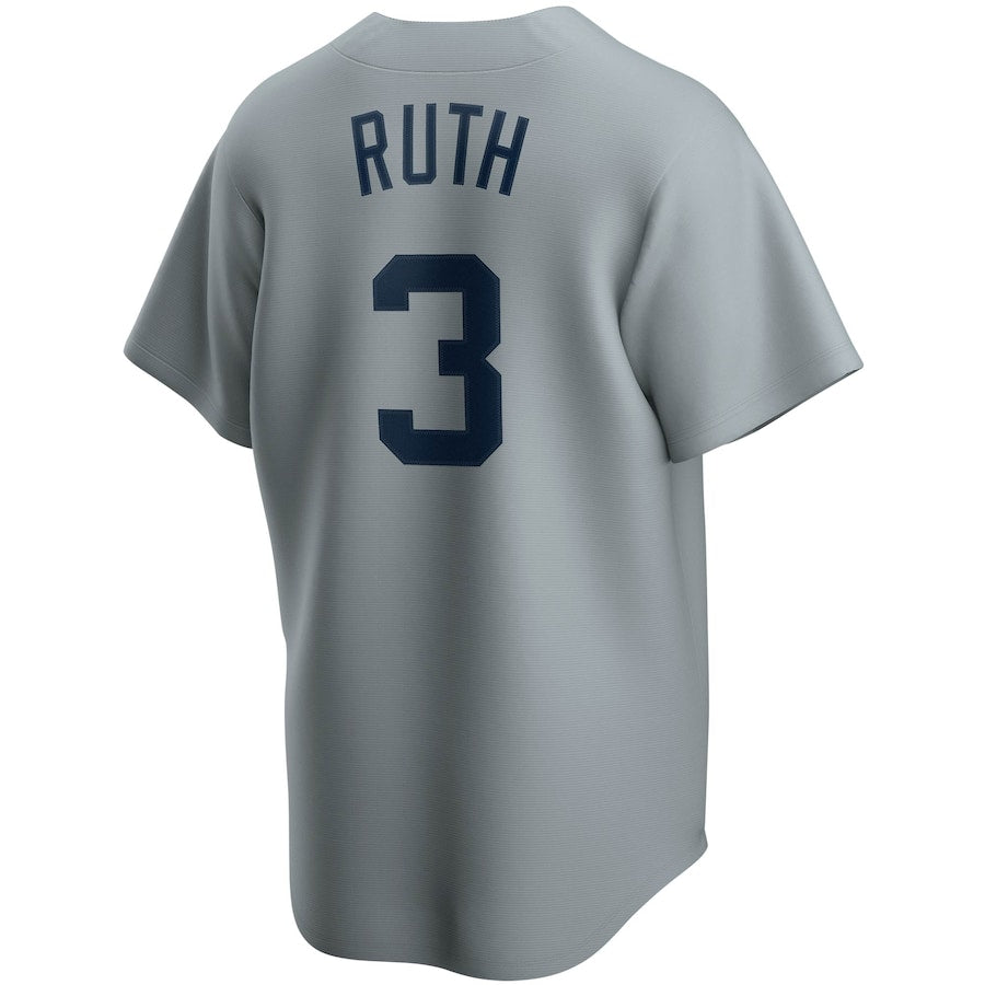 Men's New York Yankees Babe Ruth Nike Gray Road Cooperstown