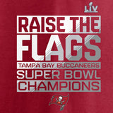 Men's Tampa Bay Buccaneers Fanatics Branded Red Super Bowl LV Champions Parade Celebration T-Shirt