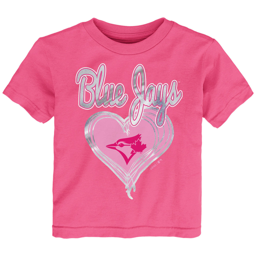 Toronto Blue Jays New Era Girl's Youth Jersey Stars V-Neck T-Shirt - Pink