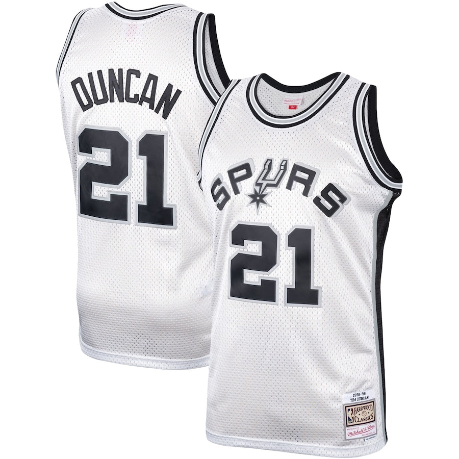 Tim Duncan San Antonio Spurs Mitchell & Ness Hardwood Classics 1998-99  Authentic Jersey - White