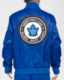 Men's Toronto Maple Leafs NHL Hockey Pro Standard Blue Classic Satin Full-Snap Jacket