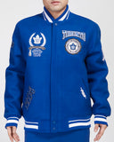 Men's Toronto Maple Leafs Pro Standard Crest Emblem Royal Blue Varsity Jacket