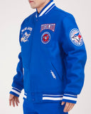 Men's Royal Blue Toronto Blue Jays Pro Standard Crest Wool Varsity Jacket