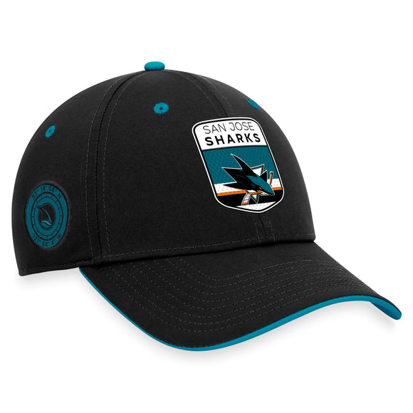 San Jose Sharks Authentic Pro Draft Black/Active Blue Trucker San Jose Sharks Authentic Pro Draft Black/Active Blue Trucker