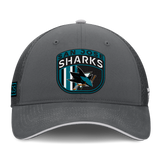 Men's San Jose Sharks Fanatics Gray Authentic Pro Home Ice Trucker Adjustable Hat