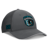 Men's San Jose Sharks Fanatics Gray Authentic Pro Home Ice Trucker Adjustable Hat