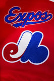 Men's MLB Montreal Expos Retro Classic Rib Wool Red Varsity Jacket By Pro Standard