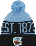Toronto Argonauts 2023 New Era Turf Traditions Cuffed Pom Knit Hat - Blue