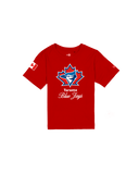 Kid's Toronto Blue Jays MLB Baseball 2026 Canada Day Retro Logo New Era T-Shirt - Red