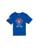 Kid's Toronto Blue Jays MLB Baseball 2026 Canada Day Retro Logo New Era T-Shirt - Royal Blue