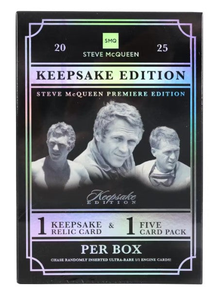2025 Super Products Keepsake Steve McQueen Collection Hobby Box 1 Relic Card per Box + 1 5-card pack