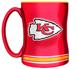 Kansas City Chiefs Primary Logo Red Gold NFL Football 14oz Sculpted C-Handle Mug
