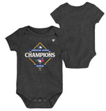Infant Toronto Blue Jays Fanatics Heather Charcoal 2025 American League Champions Locker Room Creeper