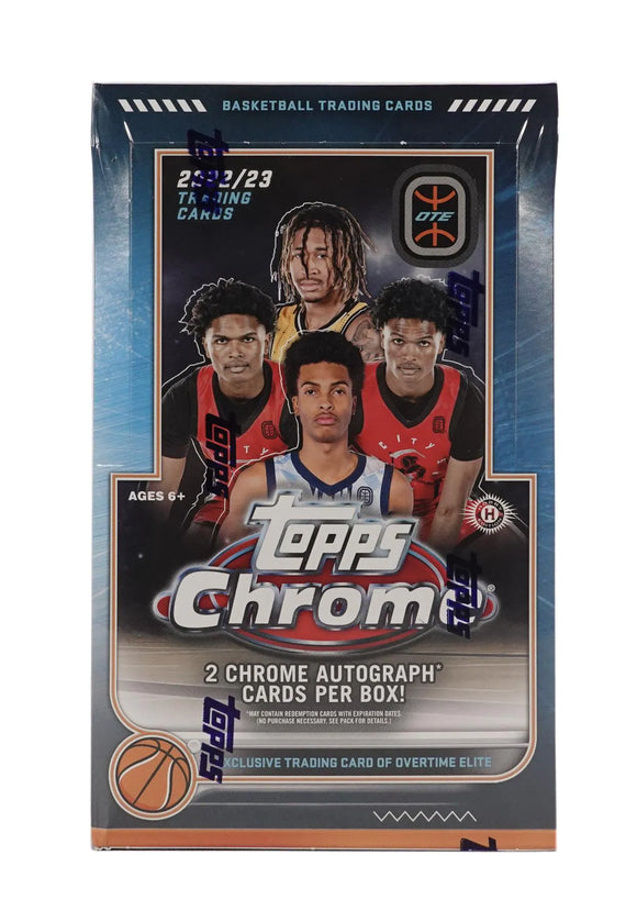 2022/23 Topps Chrome Overtime Elite Basketball Hobby Box 20 Packs per Box, 4 Cards per Pack
