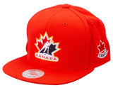 Men's Hockey Team Canada Mitchell & Ness Red Snapback Adjustable Hat - Bleacher Bum Collectibles