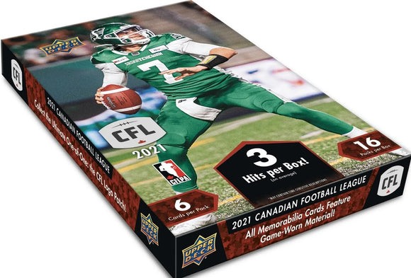 2021 Upper Deck CFL Football Hobby Box 16 Packs Per Box 6 Cards Per Pack