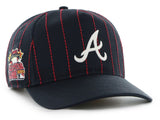 Men's Atlanta Braves '47 x Rawlings Pinstripe Hitch Adjustable Hat - Navy/Red