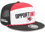 Men's New Era White/Black Kansas City Chiefs 2025 Inspire Change Split Panel 9FIFTY Snapback Hat