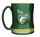 Edmonton Elks Primary Logo Green Yellow CFL Football 14oz Sculpted C-Handle Mug