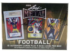 2024 Leaf Metal Football Hobby Jumbo Box 1 Pack Per Box 14 Cards per Box