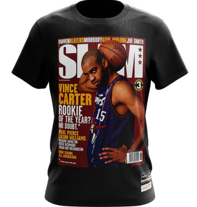 Men's Toronto Raptors Mitchell & Ness Vince Carter Slam Magazine Cover Photo Black T Shirt