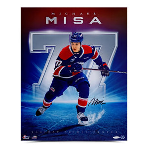 Michael Misa Autographed Saginaw Spirit "Rising Star" 16x20 Photograph
