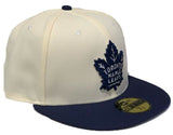 Men's New Era Cream/Navy Toronto Maple Leafs NHL Custom Two-Tone 59FIFTY Fitted Hat