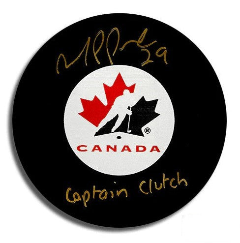 Marie-Philip Poulin Team Canada w/ Captain Clutch Inscription Signed Autographed Model Puck