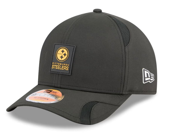 Men's Pittsburgh Steelers New Era 2025 Sideline 9SEVENTY Adjustable Trucker Hat - Black
