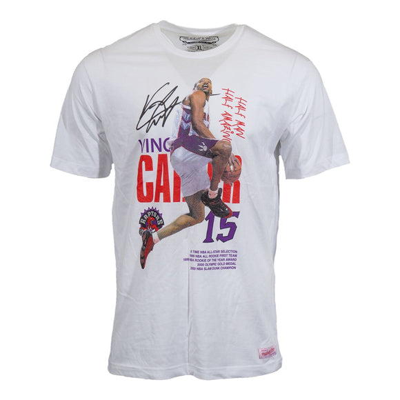 Men's Toronto Raptors Mitchell & Ness Vince Carter Half Man Half Amazing 360 White T Shirt