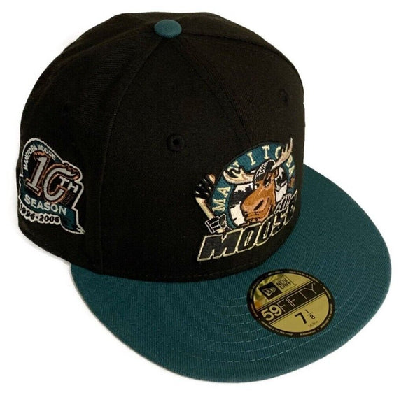 Men's Manitoba Moose Two Tone Side Patch New Era 59fifty Fitted Hat Cap - AHL Hockey
