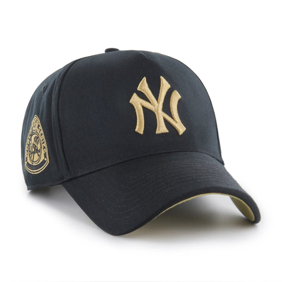 Men’s MLB New York Yankees ’47 Brand Deluxe Sure Shot MVP DT Adjustable Hat – Black/Gold