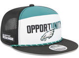Philadelphia Eagles New Era 2025 Inspire Change Split Panel 9FIFTY Snapback Hat - White/Black