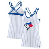 Women's Toronto Blue Jays Fanatics Branded White Primary Logo Strappy V-Neck Tank Top