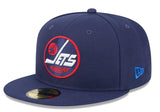 Men's Winnipeg Jets NHL Hockey New Era Core 59FIFTY Fitted Hat - Navy
