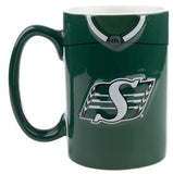 The Sports Vault CFL Saskatchewan Roughrider Football 20oz Sculpted Jersey Mug